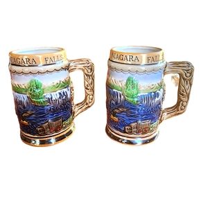 Vintage Niagara Falls Beer Stein Mug Set of 2
